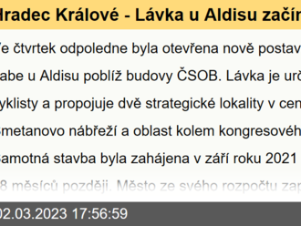 Hradec Králové - Lávka u Aldisu začíná sloužit veřejnosti