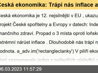 Česká ekonomika: Trápí nás inflace a nízká přidaná hodnota