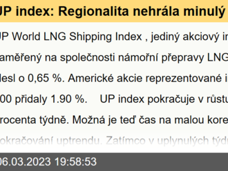 UP index: Regionalita nehrála minulý týden roli