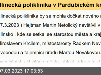 Hlinecká poliklinika v Pardubickém kraji by se mohla dočkat nového rentgenu