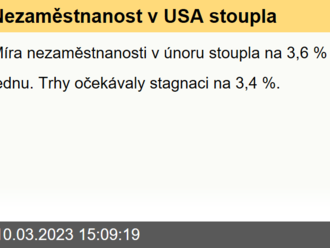 Nezaměstnanost v USA stoupla