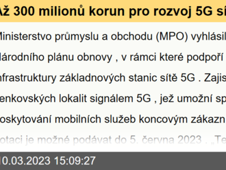 Až 300 milionů korun pro rozvoj 5G sítí na venkově