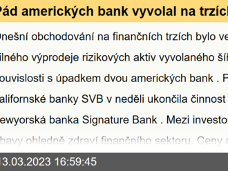 Pád amerických bank vyvolal na trzích paniku  