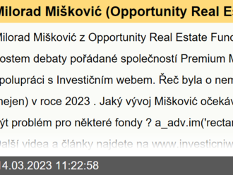 Milorad Mišković  : Letošek bude na trhu s nemovitostmi rokem příležitostí, řada fondů ale může mít problémy