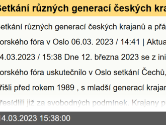 Setkání různých generací českých krajanů a přátel Česko-norského fóra v Oslo