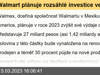 Walmart plánuje rozsáhlé investice ve Střední Americe a Mexiku