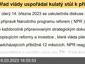 Úřad vlády uspořádal kulatý stůl k přípravě Národního programu reforem ČR 2023