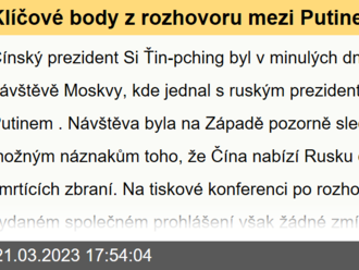 Klíčové body z rozhovoru mezi Putinem a Xi Jinpingem