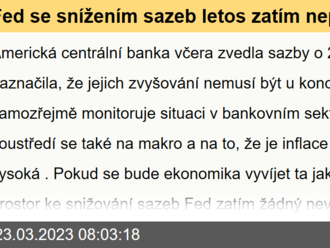 Fed se snížením sazeb letos zatím nepočítá. Trh má ale jiný názor - Ranní komentář