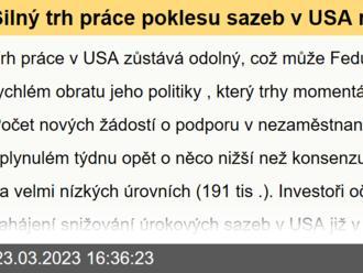 Silný trh práce poklesu sazeb v USA nenahrává  