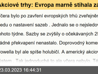 Akciové trhy: Evropa marně stíhala zámořské otevření - Komentář