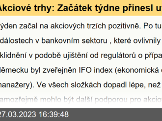 Akciové trhy: Začátek týdne přinesl uvolnění napětí - Komentář