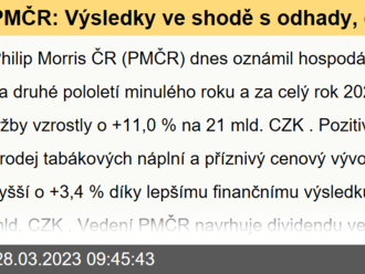 PMČR: Výsledky ve shodě s odhady, dividenda 1 310 CZK - Komentář k výsledkům hospodaření