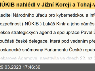 NÚKIB nahlédl v Jižní Koreji a Tchaj-wanu pod pokličku tamní kybernetické bezpečnosti