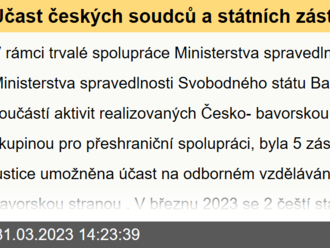 Účast českých soudců a státních zástupců na odborném vzdělávání v Bavorsku