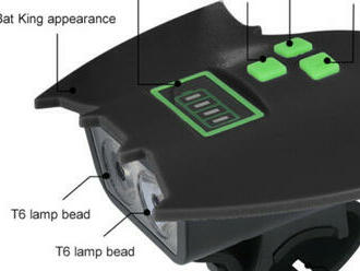 Lampa a siréna na bicykel Bat -  má zabudované dva varovné tóny na upozornenie.