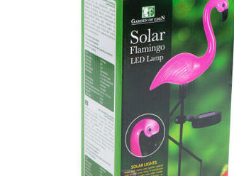 LED solárne dekoračné svetlo flamingo - zapichovacie - plast - 52 x 19 x 6 cm.