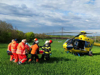 Hasiči – lezci sundavali paraglidistu z koruny stromu mezi obcemi Derflice a Načeratice, přiletěl pro něj vrtulník