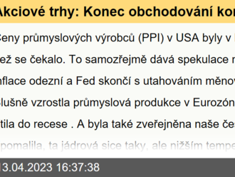 Akciové trhy: Konec obchodování korigoval denní zisky - Komentář