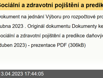 Sociální a zdravotní pojištění a predikce daňových příjmů   - prezentace