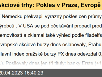 Akciové trhy: Pokles v Praze, Evropě i USA - Komentář