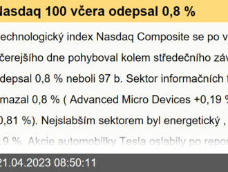 Nasdaq 100 včera odepsal 0,8 %