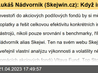 Lukáš Nádvorník  : Když investujete do akciového fondu, nekupujte black box. Musí vás zajímat obsah, výkonnost a poplatková struktura