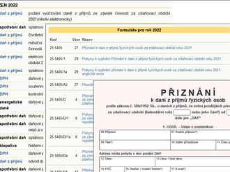 Dary jako odčitatelná položka od základu daně v přiznání daně z příjmů fyzických osob za rok 2022