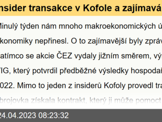 Insider transakce v Kofole a zajímavá zakázka pro Colt CZG