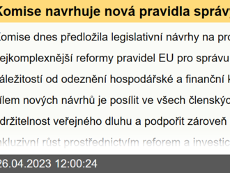 Komise navrhuje nová pravidla správy ekonomických záležitostí připravená na budoucnost