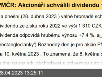 PMČR: Akcionáři schválili dividendu 1 310 CZK - Komentář k firmě