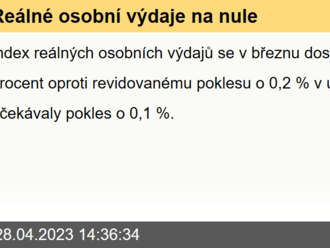 Reálné osobní výdaje na nule