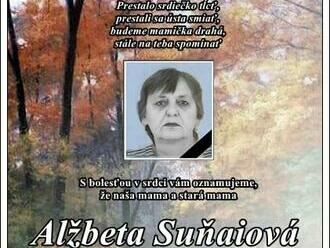 Smútočné oznámenie - Alžbeta Suňaiová  