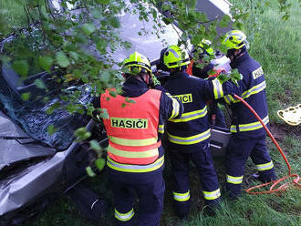 Hasiči zasahovali u nehody osobního auta v Šedivci, směrem na Bredůvku; řidička s vozem narazila do…