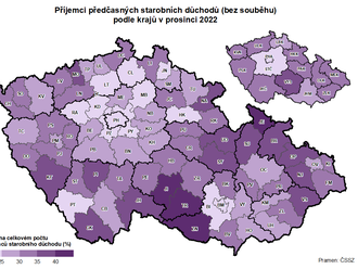 Důchody a jejich příjemci v Olomouckém kraji v roce 2022 - celkem evidováno 175 tis. osob pobírajících některý z druhu důchodů