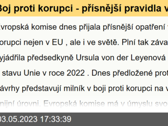 Boj proti korupci - přísnější pravidla v EU i ve světě