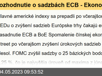 rozhodnutie o sadzbách ECB - Ekonomický kalendár