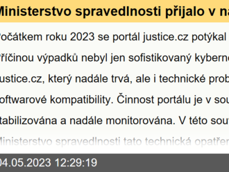 Ministerstvo spravedlnosti přijalo v návaznosti na kybernetické útoky několik technických opatření