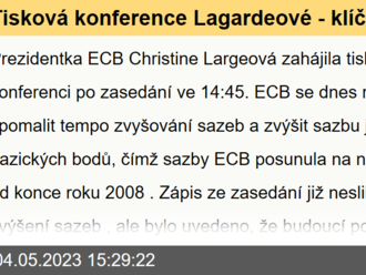 Tisková konference Lagardeové - klíčové body