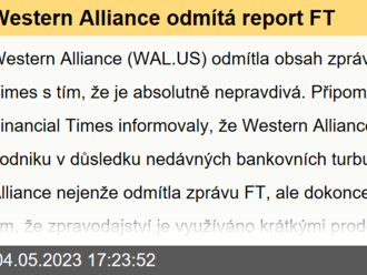 Western Alliance odmítá report FT