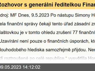 Rozhovor s generální ředitelkou Finanční správy Simonou Hornochovou