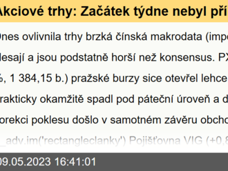 Akciové trhy: Začátek týdne nebyl příliš pozitivní, PMČR bez dividendy - Komentář