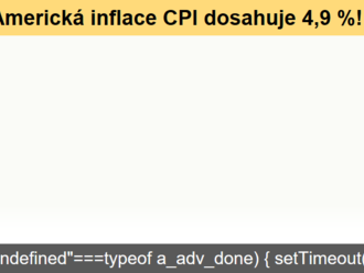 Americká inflace CPI dosahuje 4,9 %. Ve 14:30 byla zveřejněna data americké inflace CPI. Data dopadla lépe, než se očekávalo