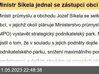 Ministr Síkela jednal se zástupci obcí z okolí podnikatelského parku v Líních. Nabídl jim partnerský podnik. Realizaci změn definitivně potvrdí změna zásad územního rozvoje Plzeňského kraje