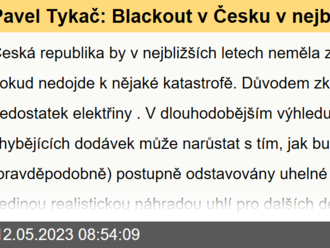 Pavel Tykač: Blackout v Česku v nejbližší době nehrozí, v delším výhledu se nás ale problémy v energetice týkají