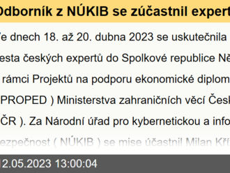 Odborník z NÚKIB se zúčastnil expertní výzkumné mise v Německu