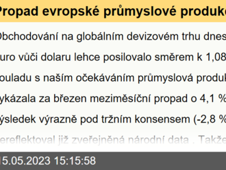 Propad evropské průmyslové produkce trhy nezamával  