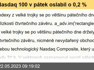 Nasdaq 100 v pátek oslabil o 0,2 %