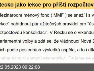 Řecko jako lekce pro příští rozpočtové konsolidace