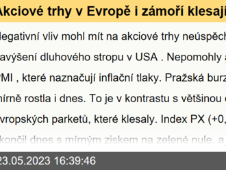 Akciové trhy v Evropě i zámoří klesají, Praha mírně rostla  